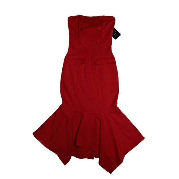 REVOLVE Red Strapless Midi Dress - Picture 8 of 9